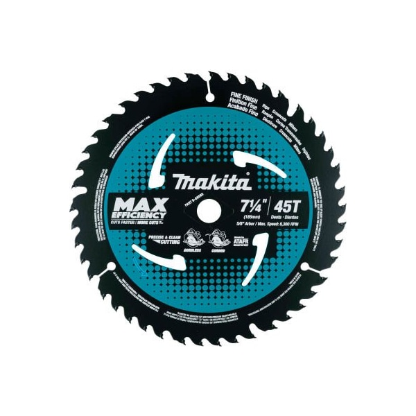 Makita Carbide-Tipped Max Effcy Ultra-Thin Kerf Saw Blade, Fine Crosscutting, 7-1/4inDia, 45TPI B-68585 - main